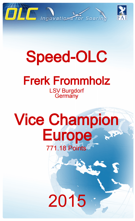 OLC Speed Vice Champion Frerk Frommholz 2015